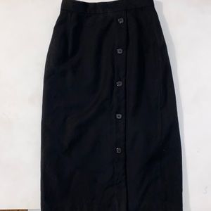 Vintage Wool Town & Country black midi skirt| Size 5-6